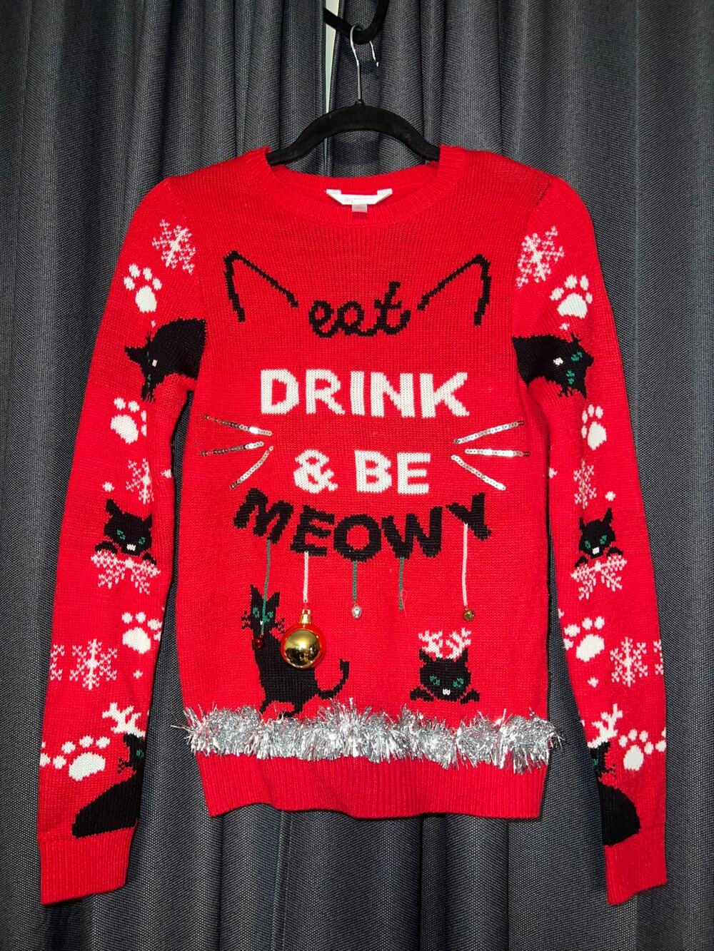 Ugly Christmas Sweater Xmas Size XS Cat
